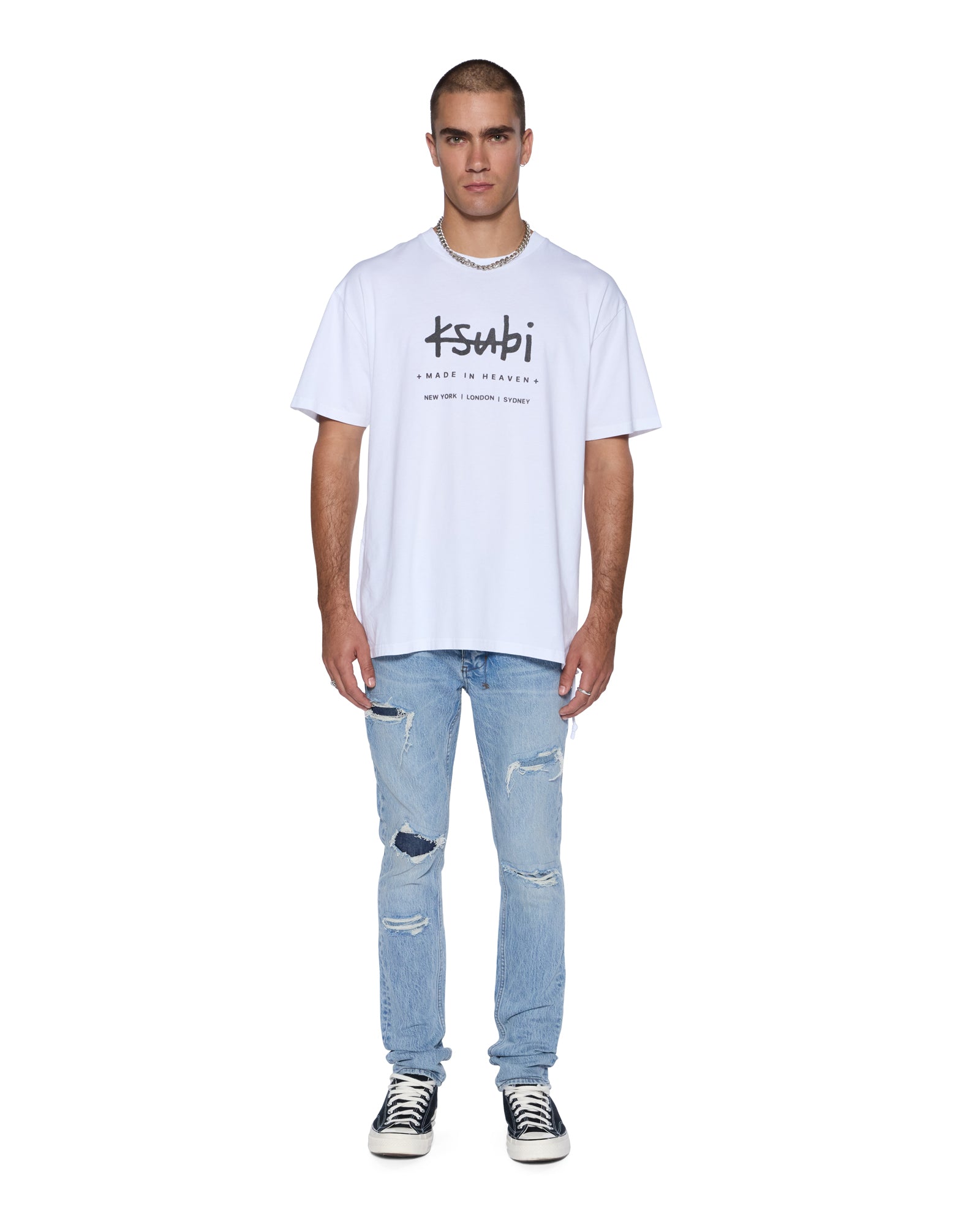 Mens Van Winkle Painter Repair Skinny Denim Jeans - Image 2