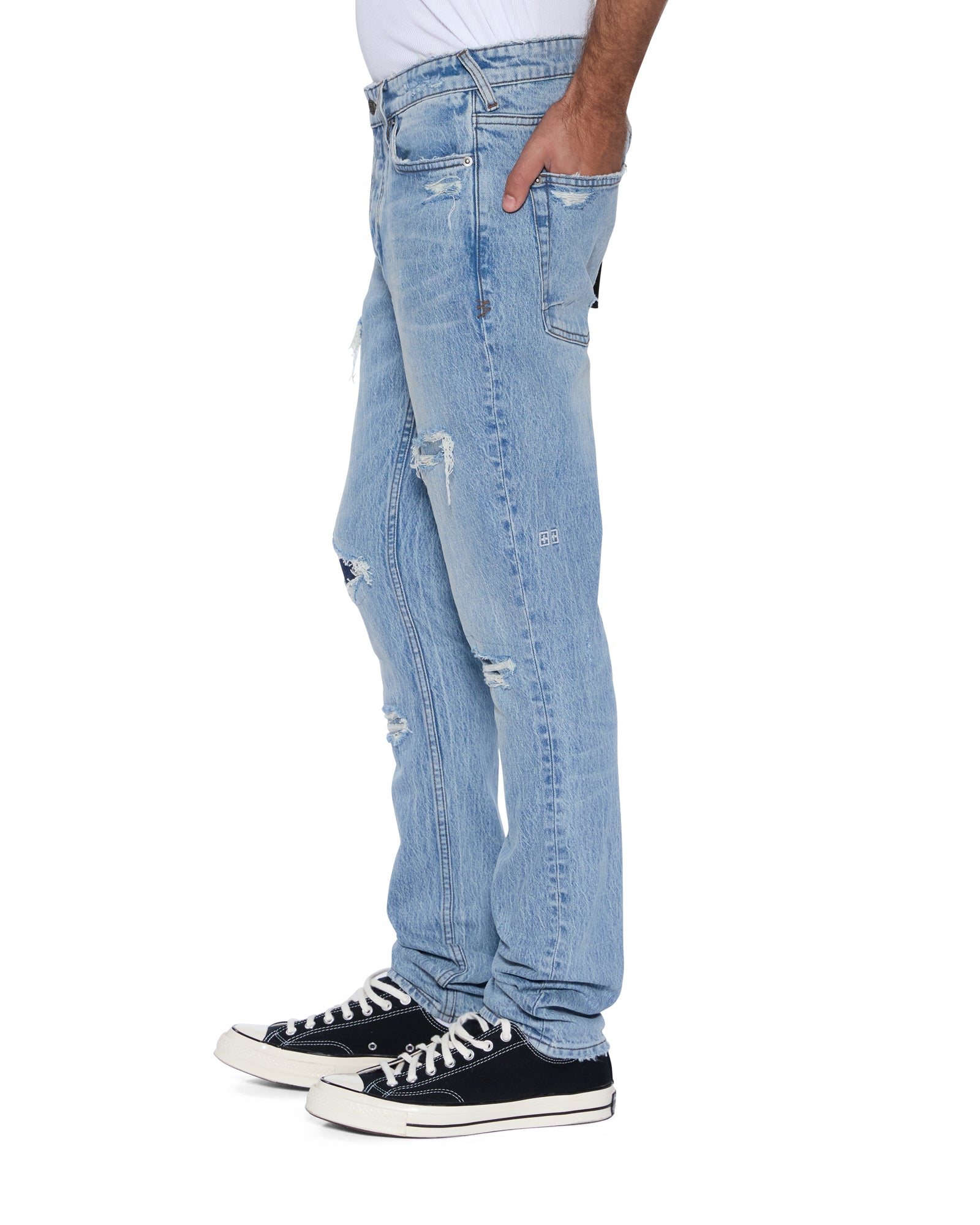 Mens Van Winkle Painter Repair Skinny Denim Jeans - Image 3
