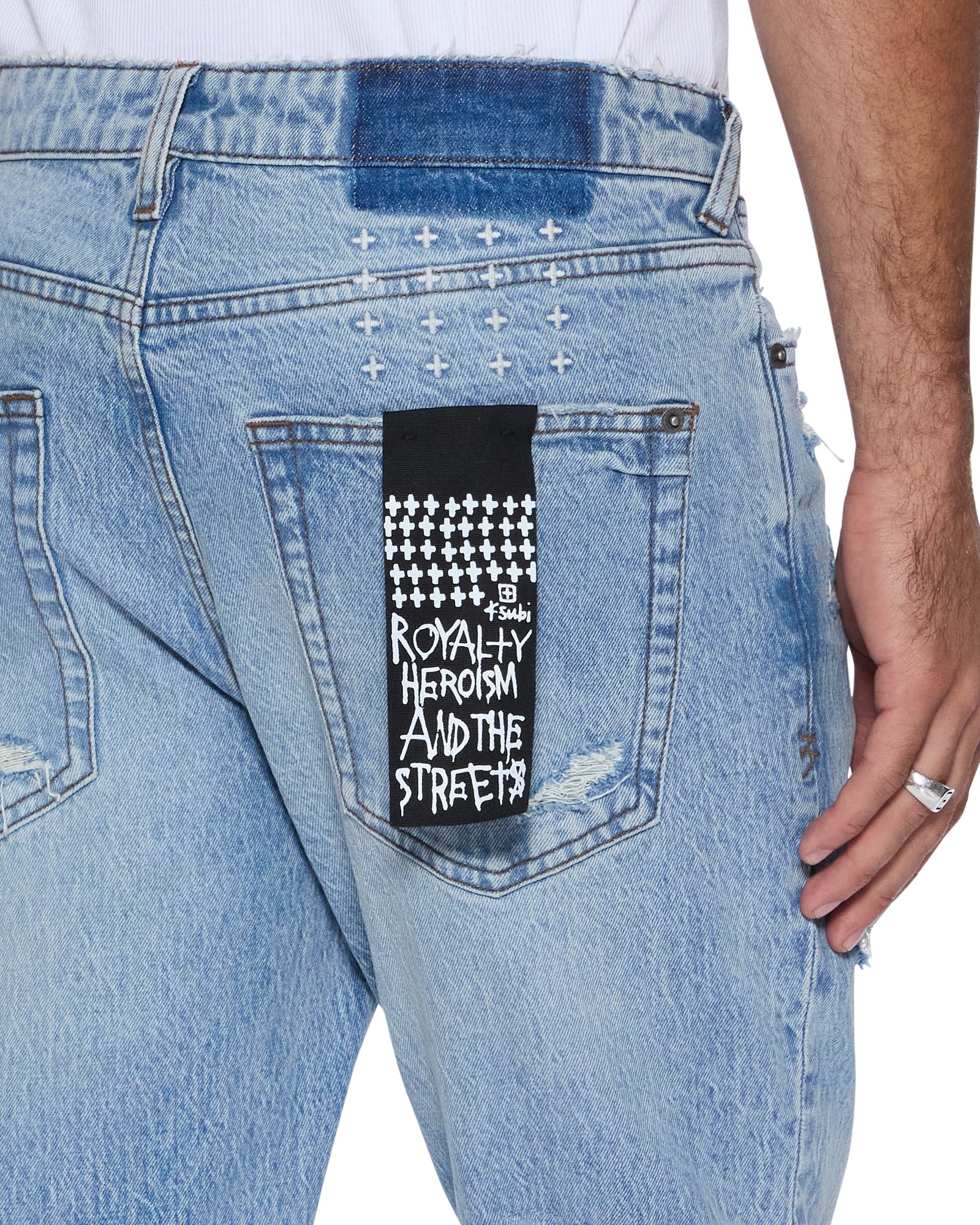 Mens Van Winkle Painter Repair Skinny Denim Jeans - Image 4