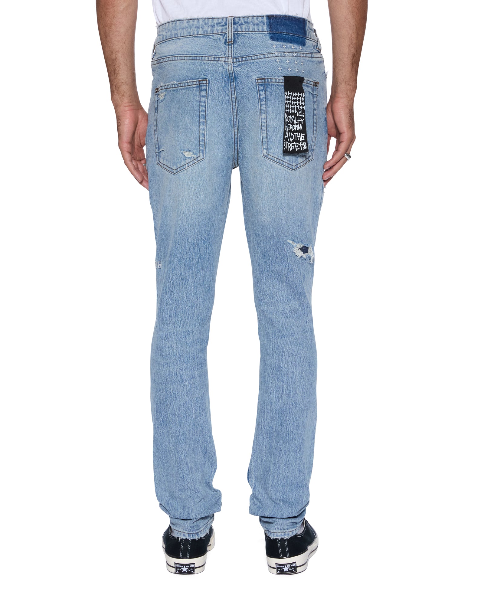 Mens Van Winkle Painter Repair Skinny Denim Jeans - Image 5
