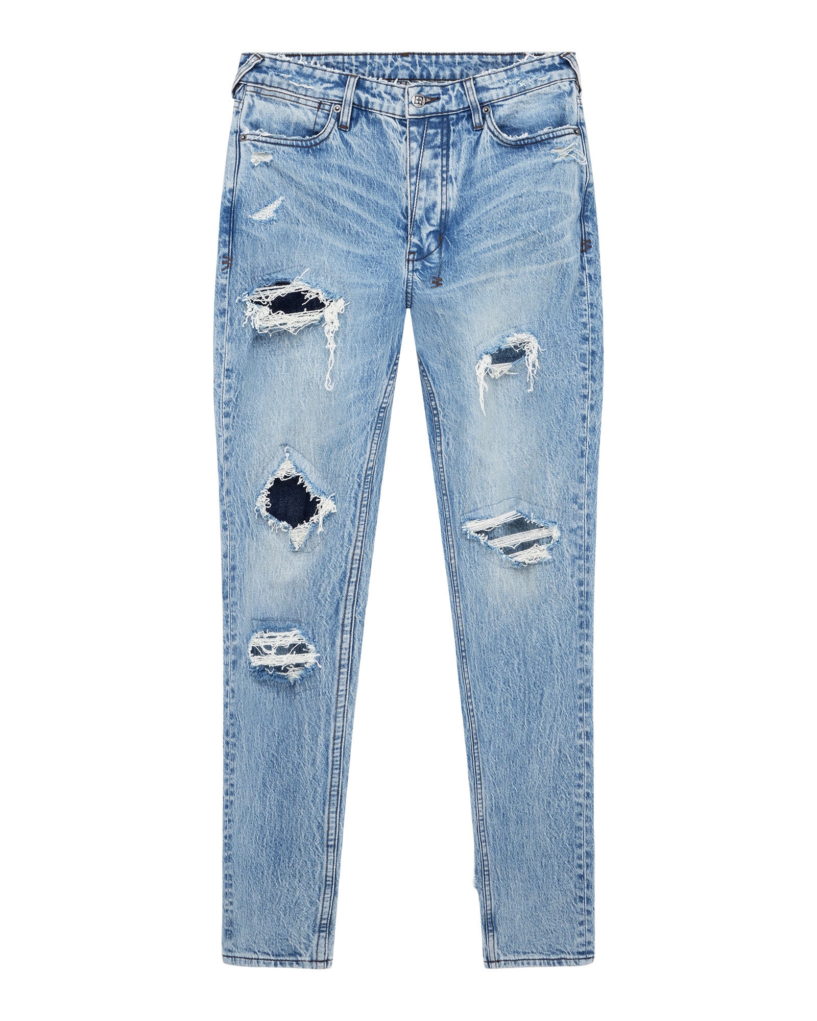 Mens Van Winkle Painter Repair Skinny Denim Jeans - Image 6