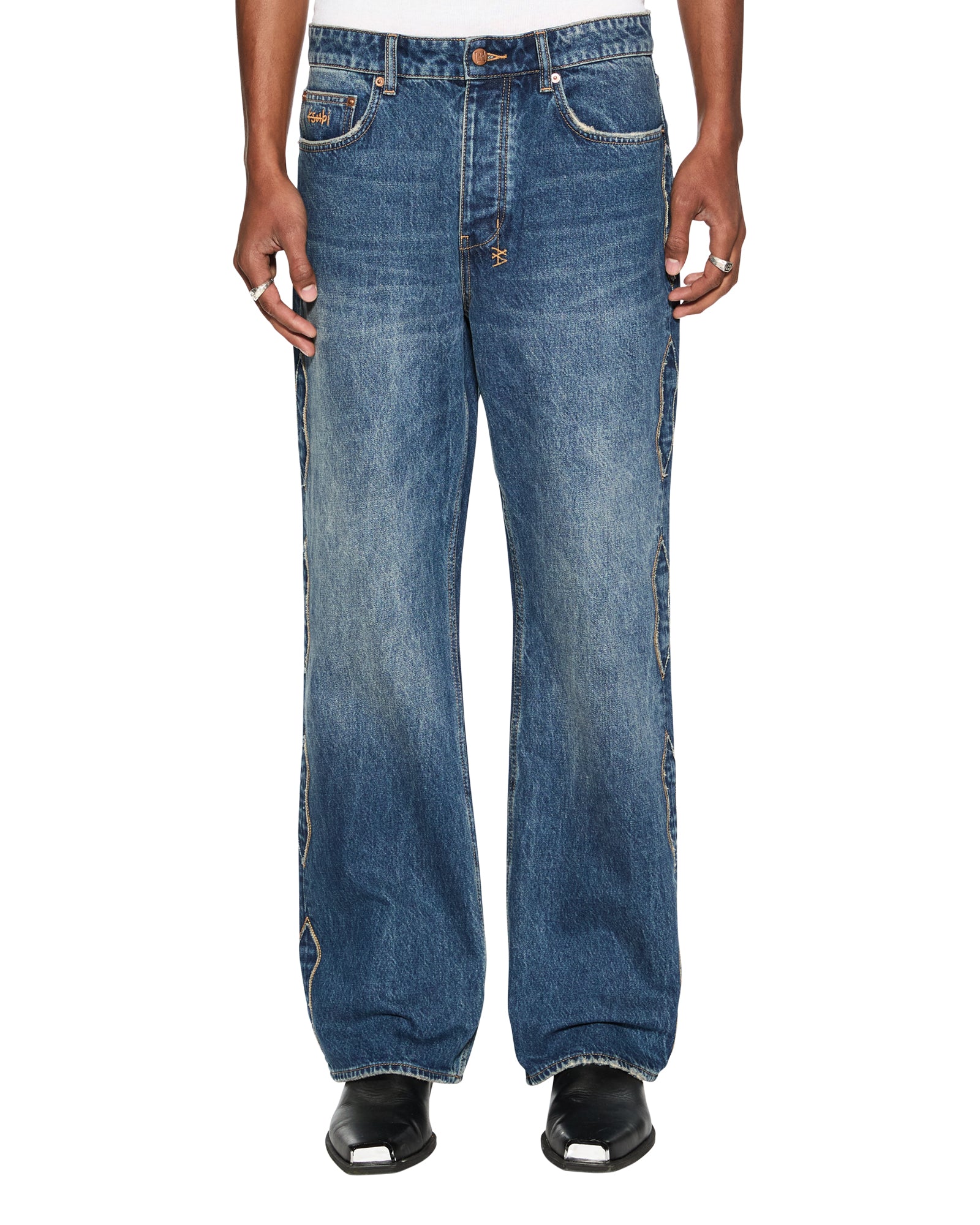 Roped Doubledown Bronko Antique Kraft Jeans - Dark Indigo Denim - Image 2