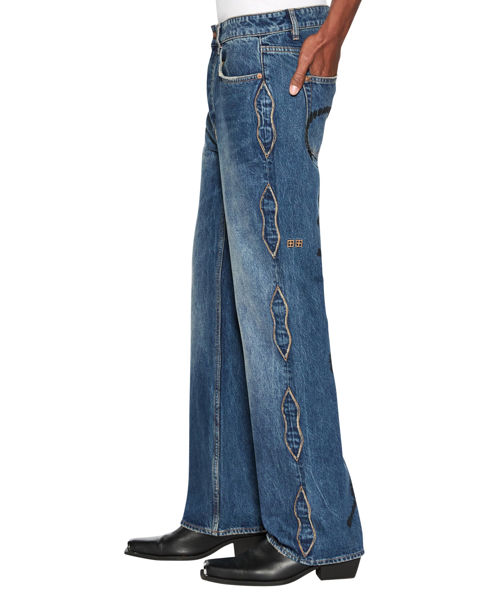 Roped Doubledown Bronko Antique Kraft Jeans - Dark Indigo Denim - Image 4