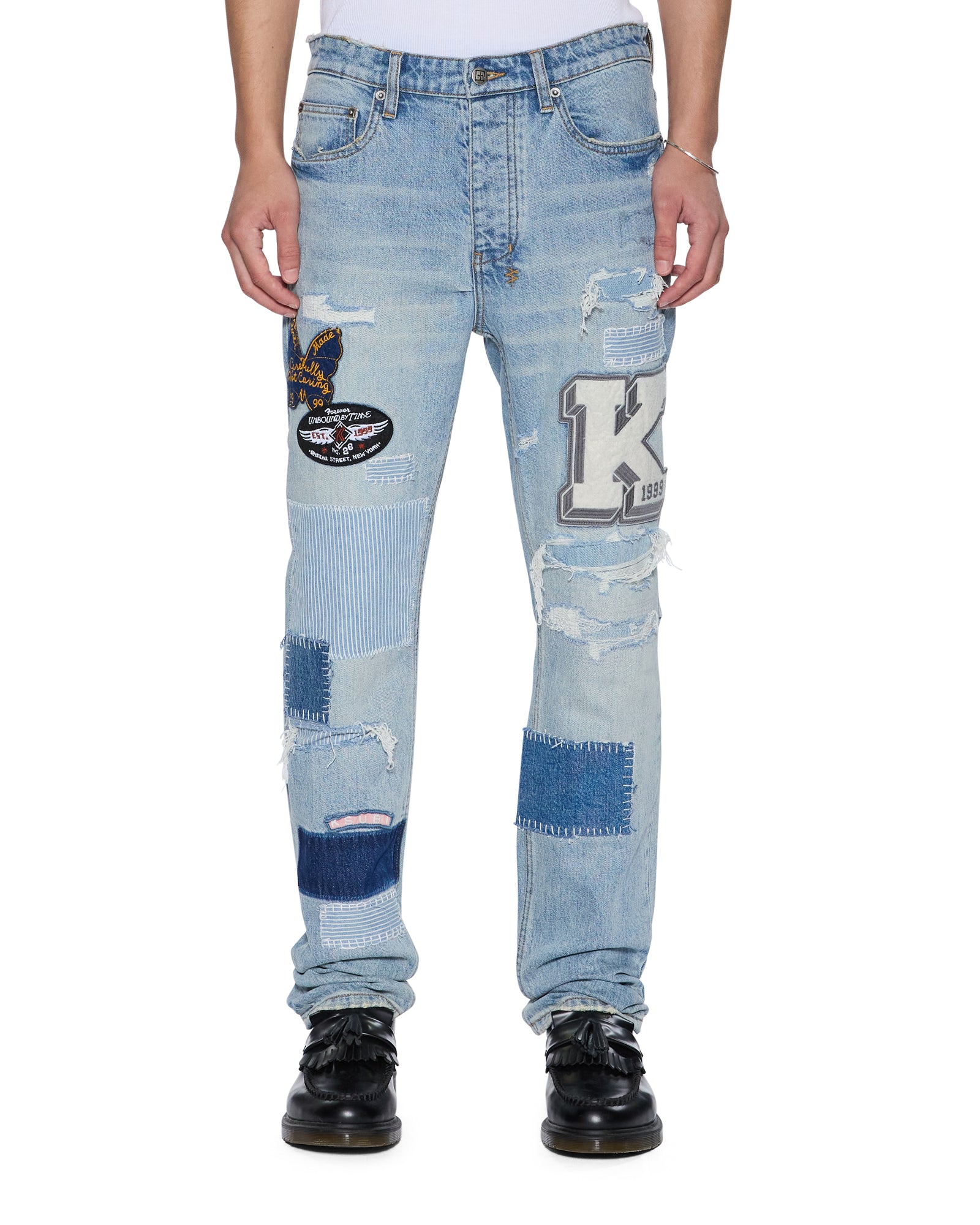 Mens Chitch Manhattan Repair Slim Denim Jeans