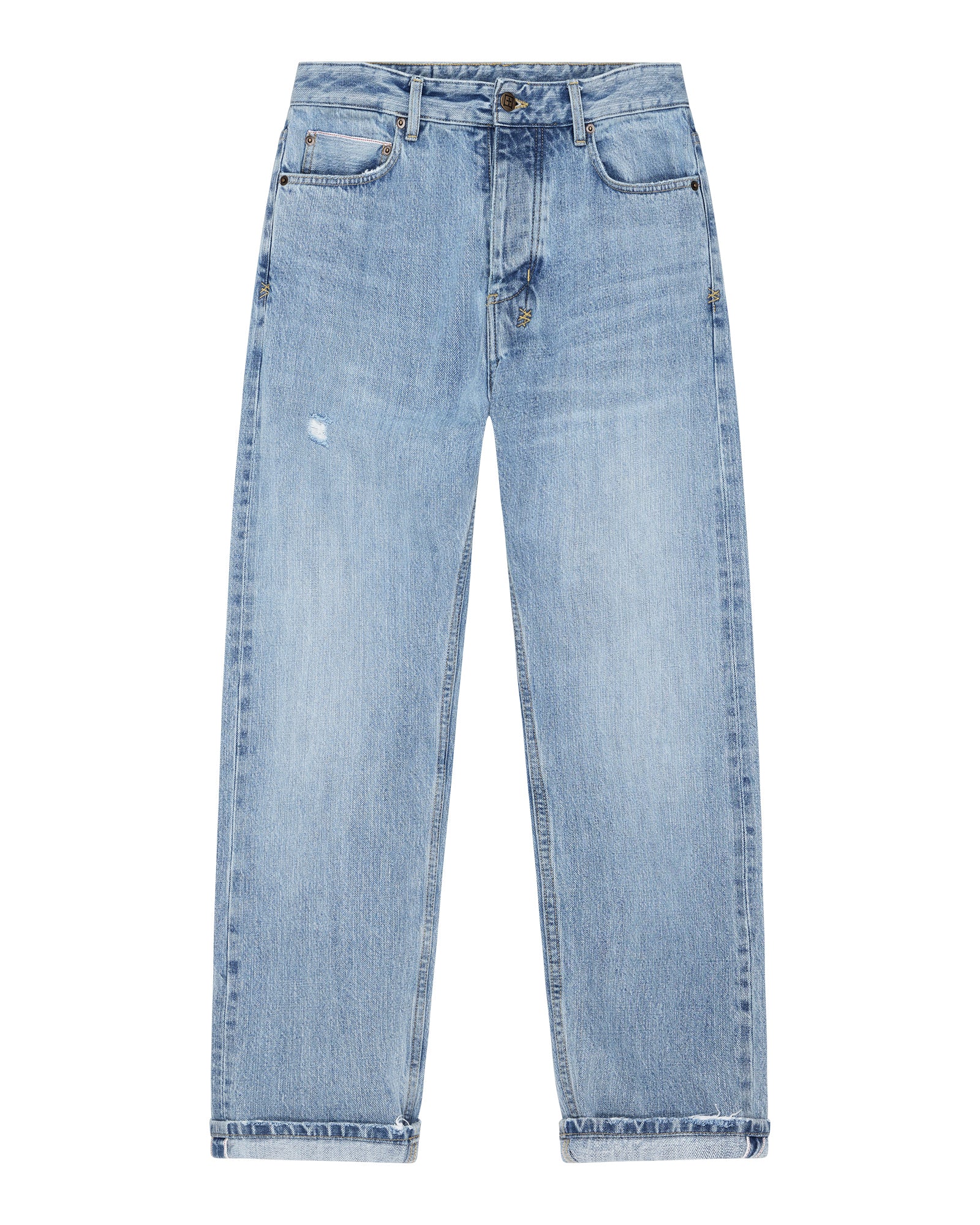 Hazlow Selvedge Sydney Blue Straight Leg Jeans - Image 8