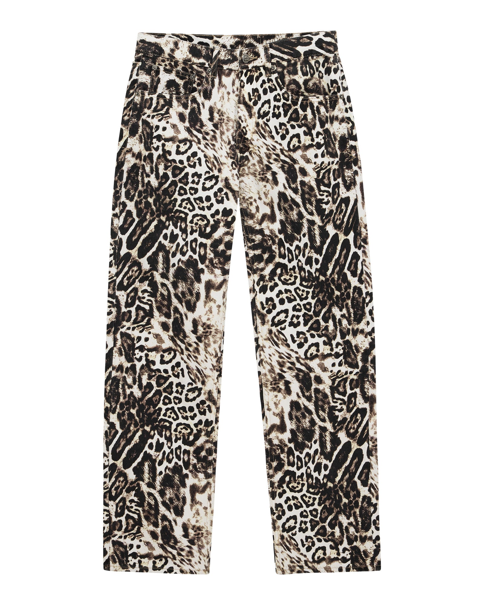 Womens Mowalola Anti K Cheetah Relaxed Denim Jeans - Image 10