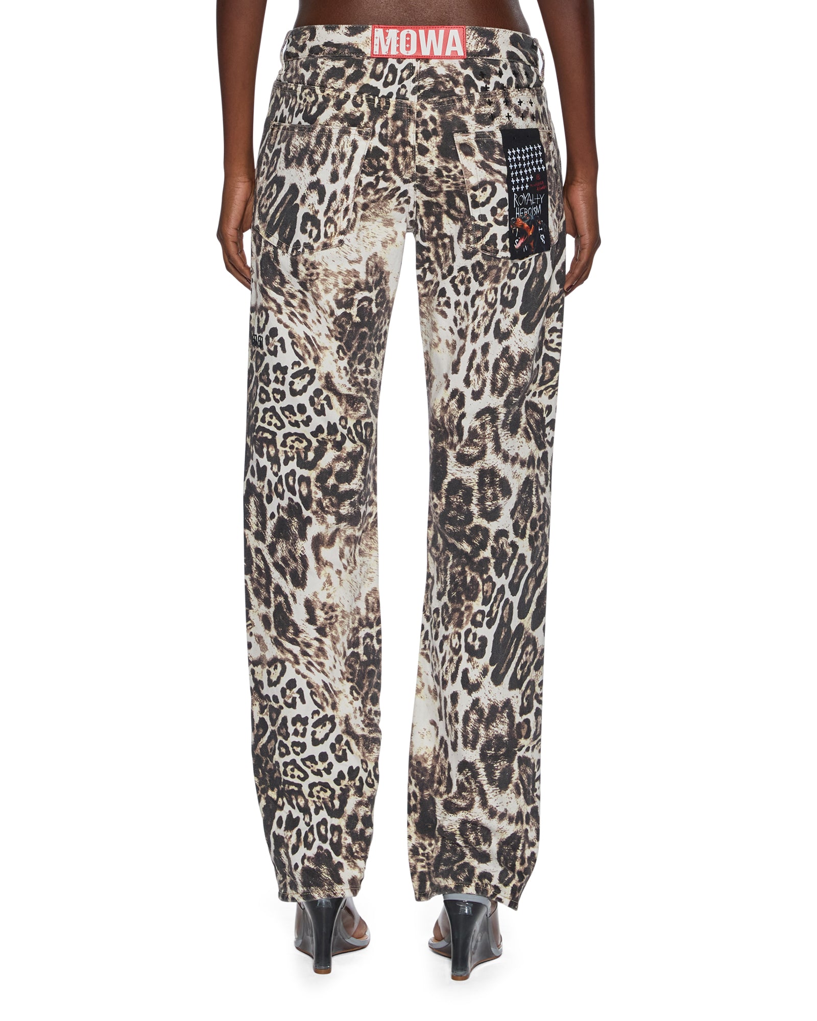 Womens Mowalola Anti K Cheetah Relaxed Denim Jeans - Image 8