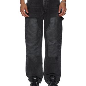 Mens Operator Pant Torqued Black Relaxed Denim Jeans