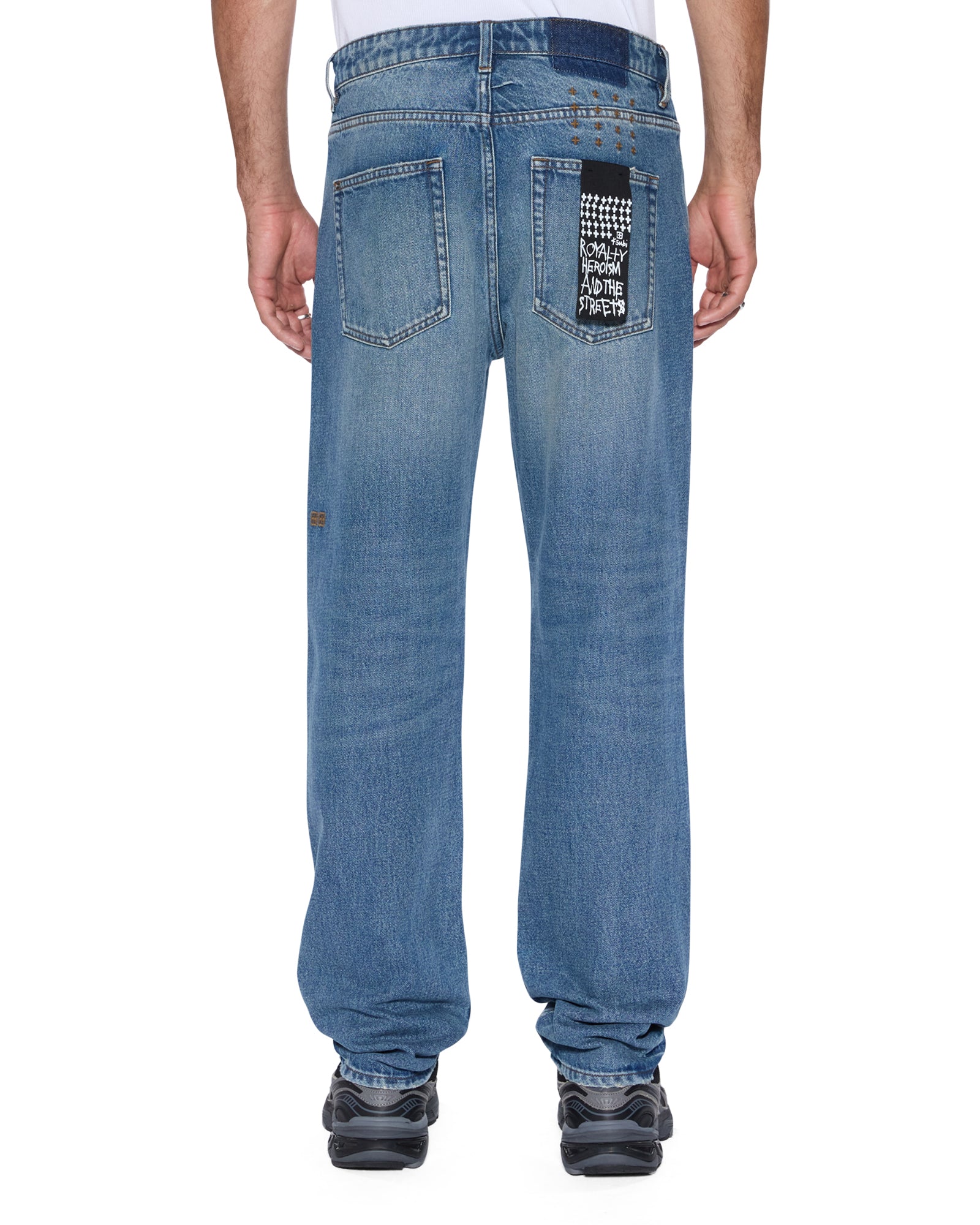 Mens Hazlow Roadhouse Repair Straight Denim Jeans - Image 5