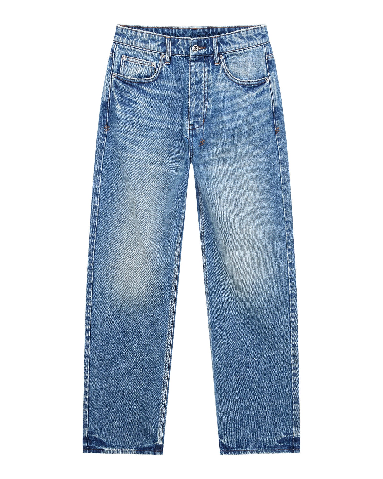Mens Hazlow Roadhouse Repair Straight Denim Jeans - Image 6