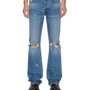 Mens Bronko Texas Blue Studded Bootcut Denim Jeans