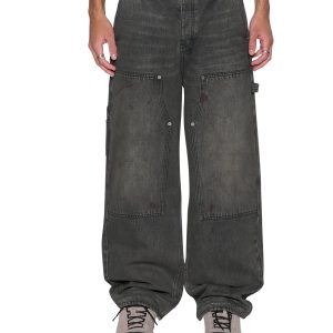 Mens Maxx Operator Mekanik Grey Baggy Denim Jeans