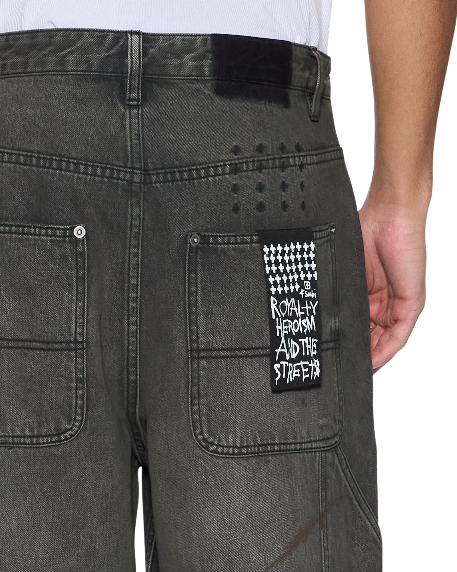 Mens Maxx Operator Mekanik Grey Baggy Denim Jeans - Image 4