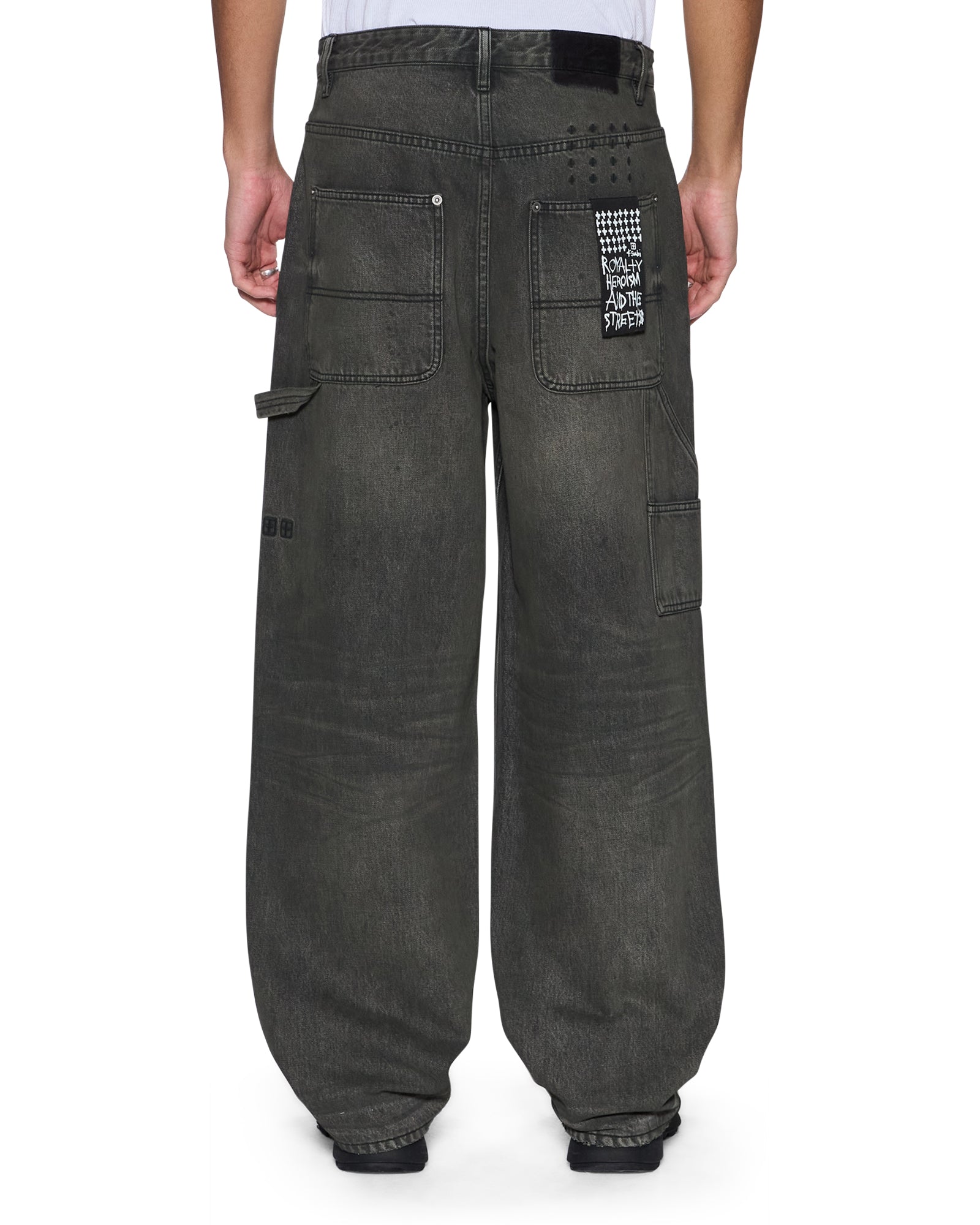 Mens Maxx Operator Mekanik Grey Baggy Denim Jeans - Image 5