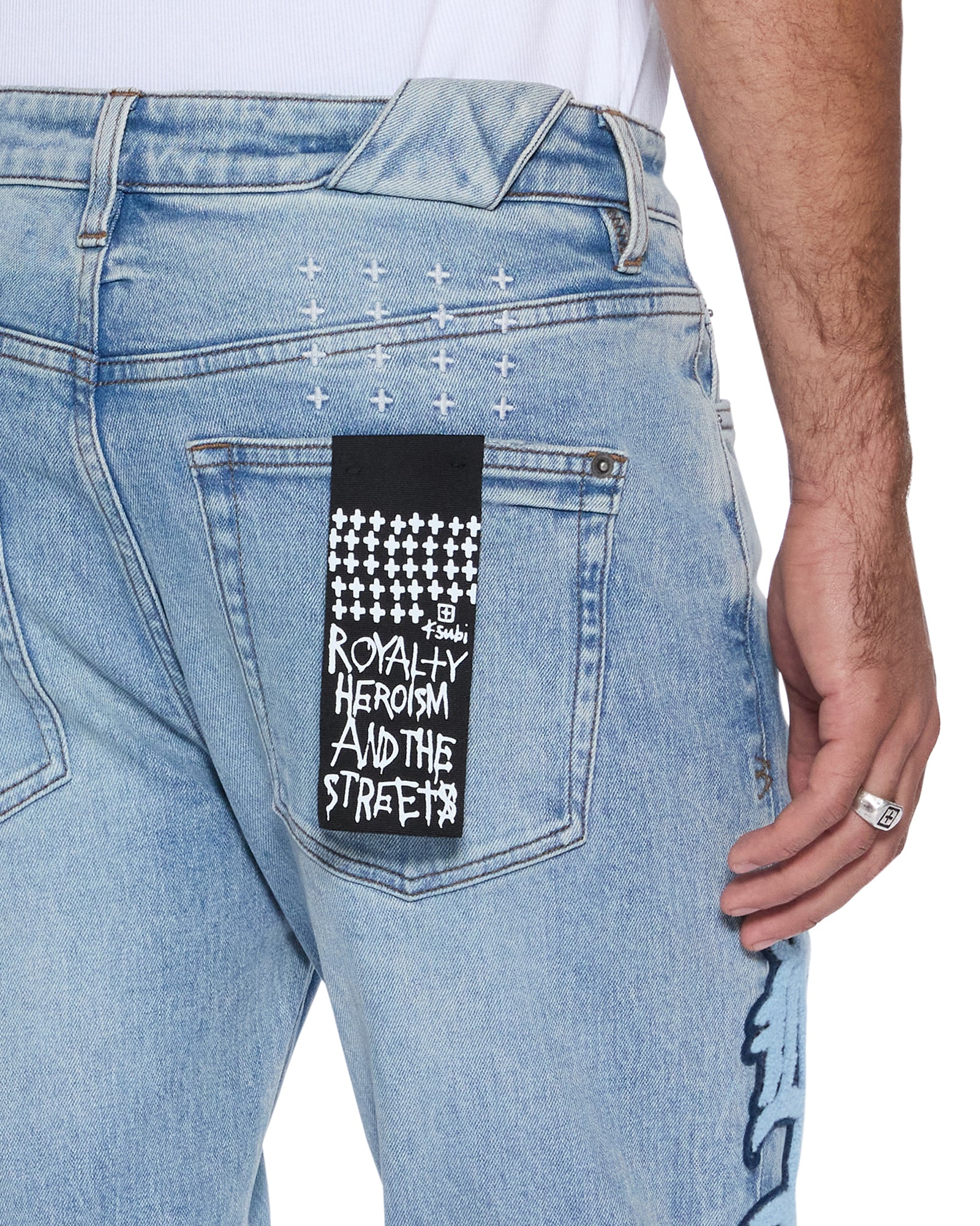 Mens Chitch Striker Patched Slim Denim Jeans - Image 3