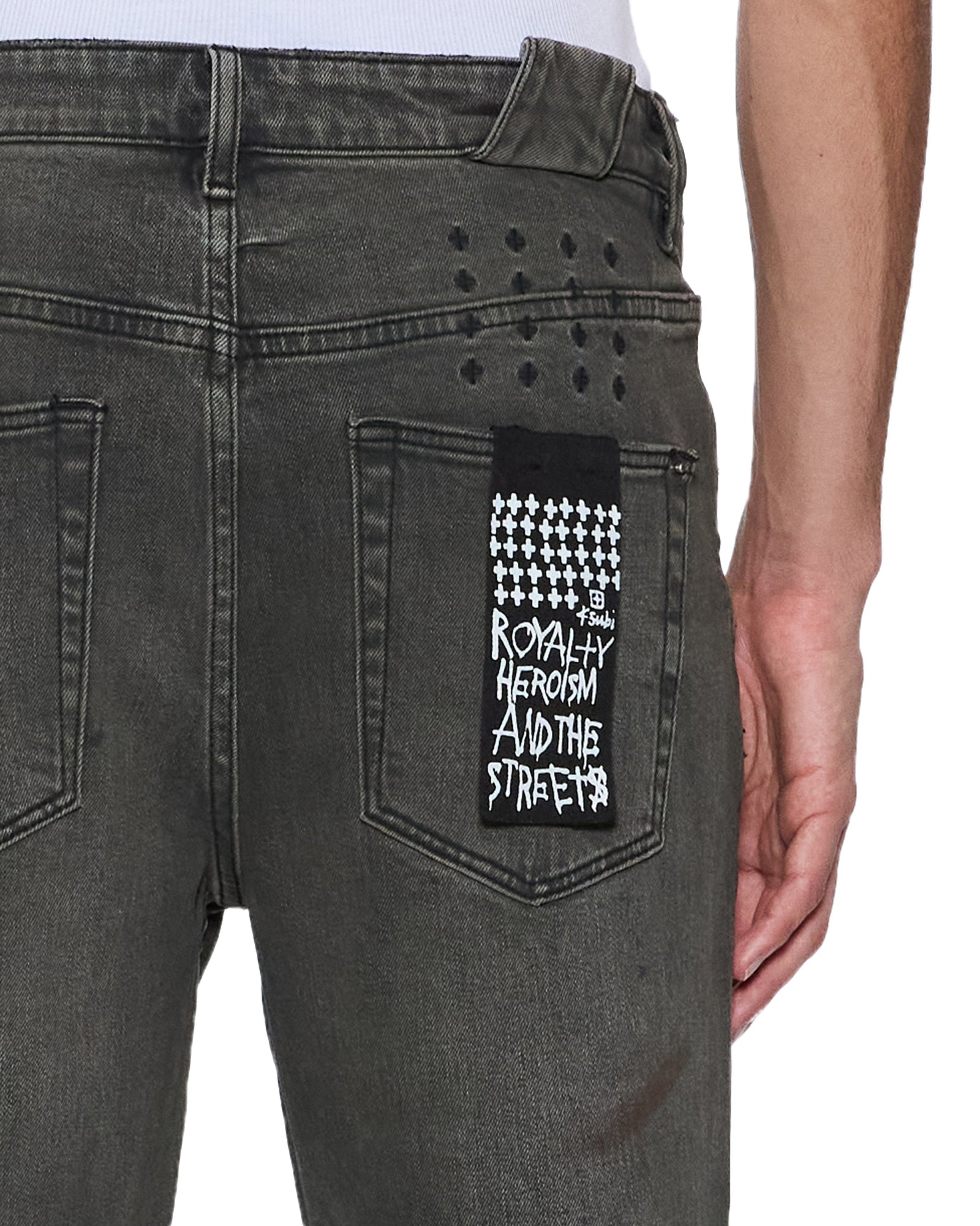 Mens Chitch Mekanik Grey Slim Denim Jeans - Image 3
