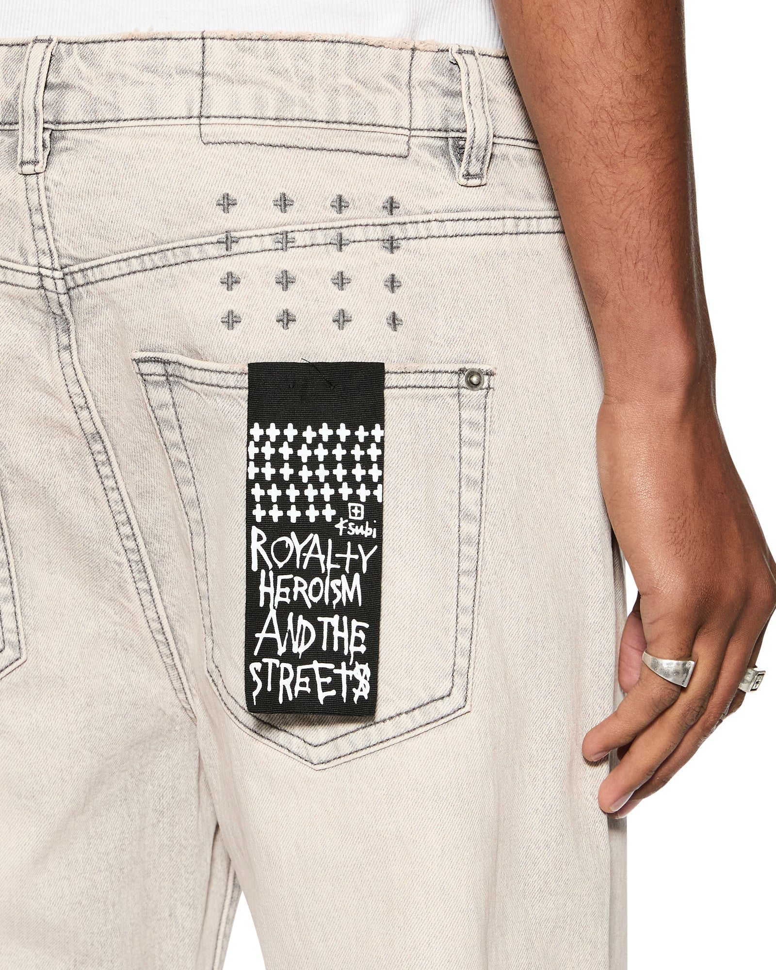 Hazlow Pluto Relaxed Straight Leg Fit Jean - Stone Grey - Image 3