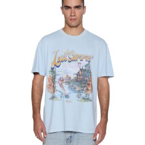 Mens Last Summer Biggie Ss Tee Blue Mist Tees