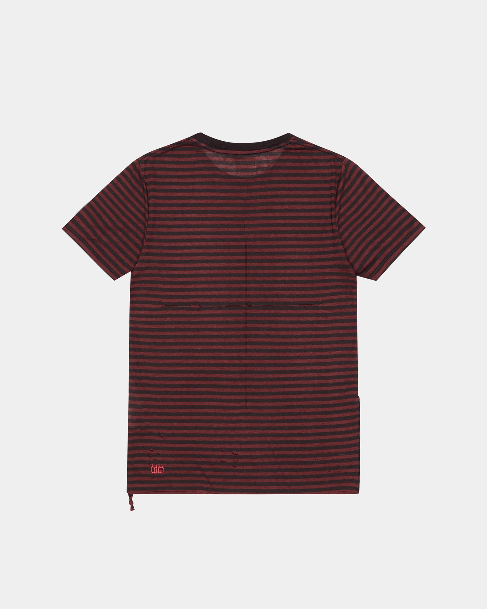 Angel Sioux Short Sleeve Mens T-shirt - Red Black Stripe - Image 4