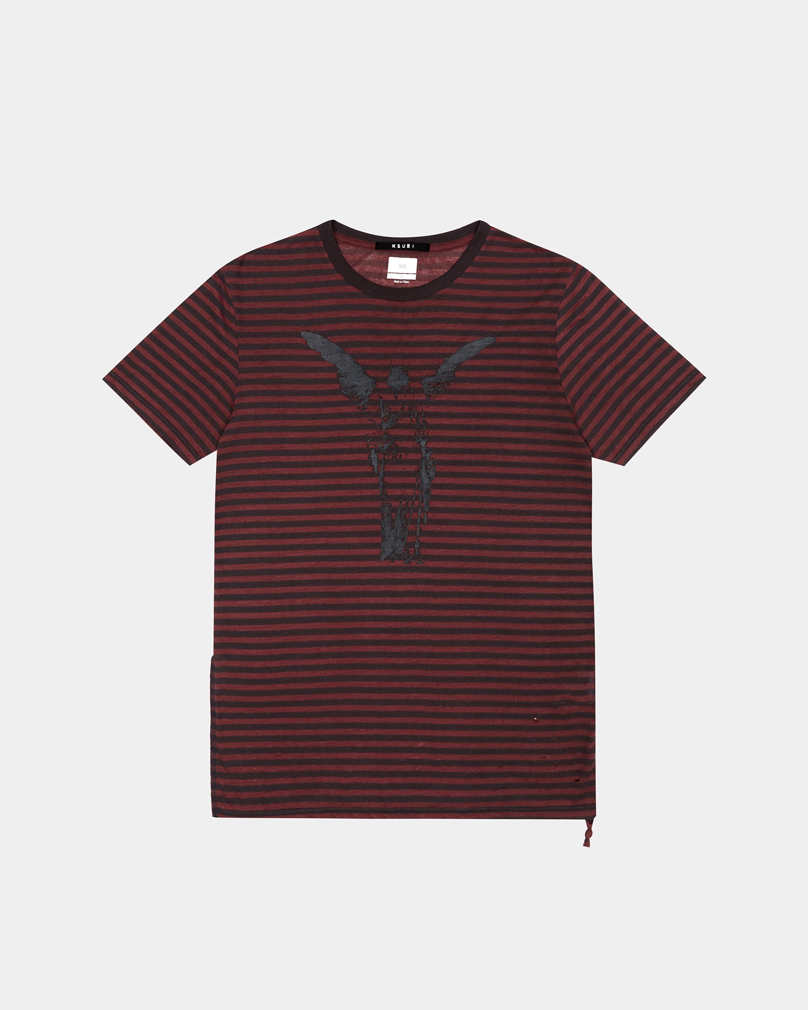 Angel Sioux Short Sleeve Mens T-shirt - Red Black Stripe - Image 6