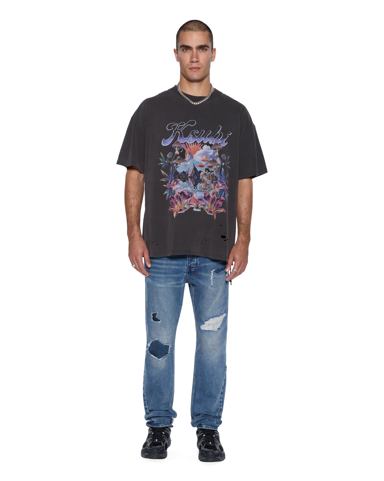 Mens Hendrix Ekcess Ss Tee Old Black Tees - Image 3