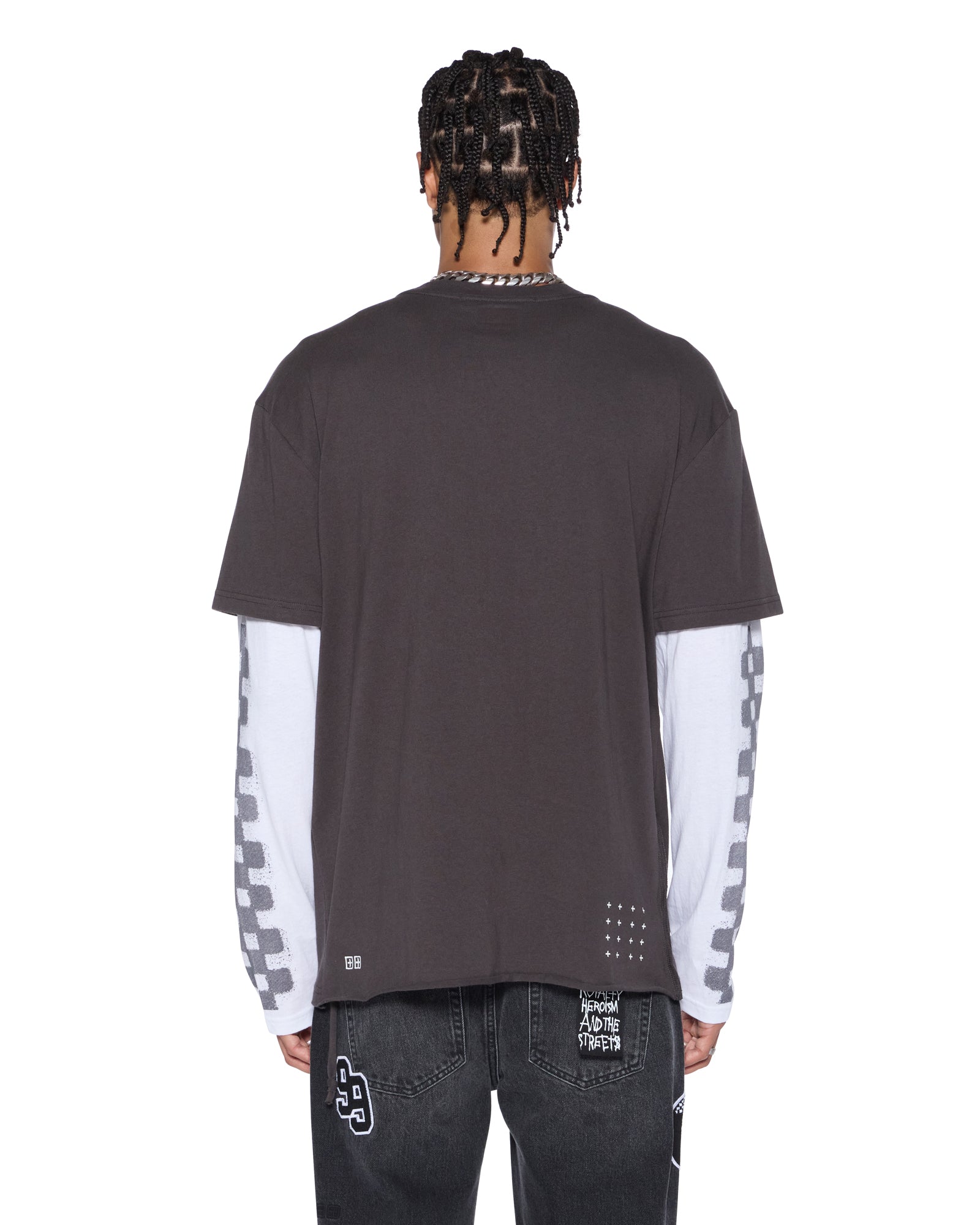 Mens Engine Ls Layer Tee Faded Black Tees - Image 3