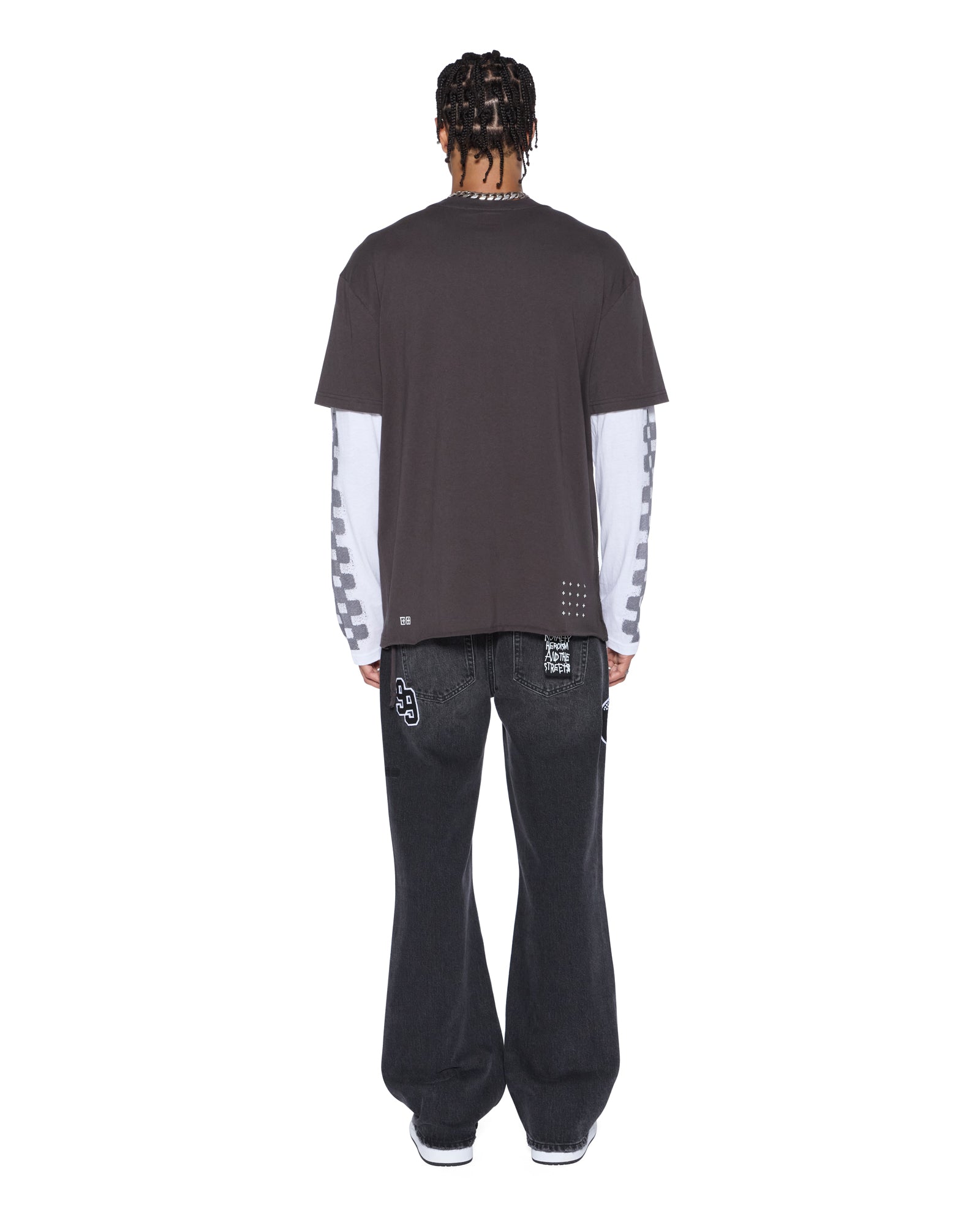 Mens Engine Ls Layer Tee Faded Black Tees - Image 4