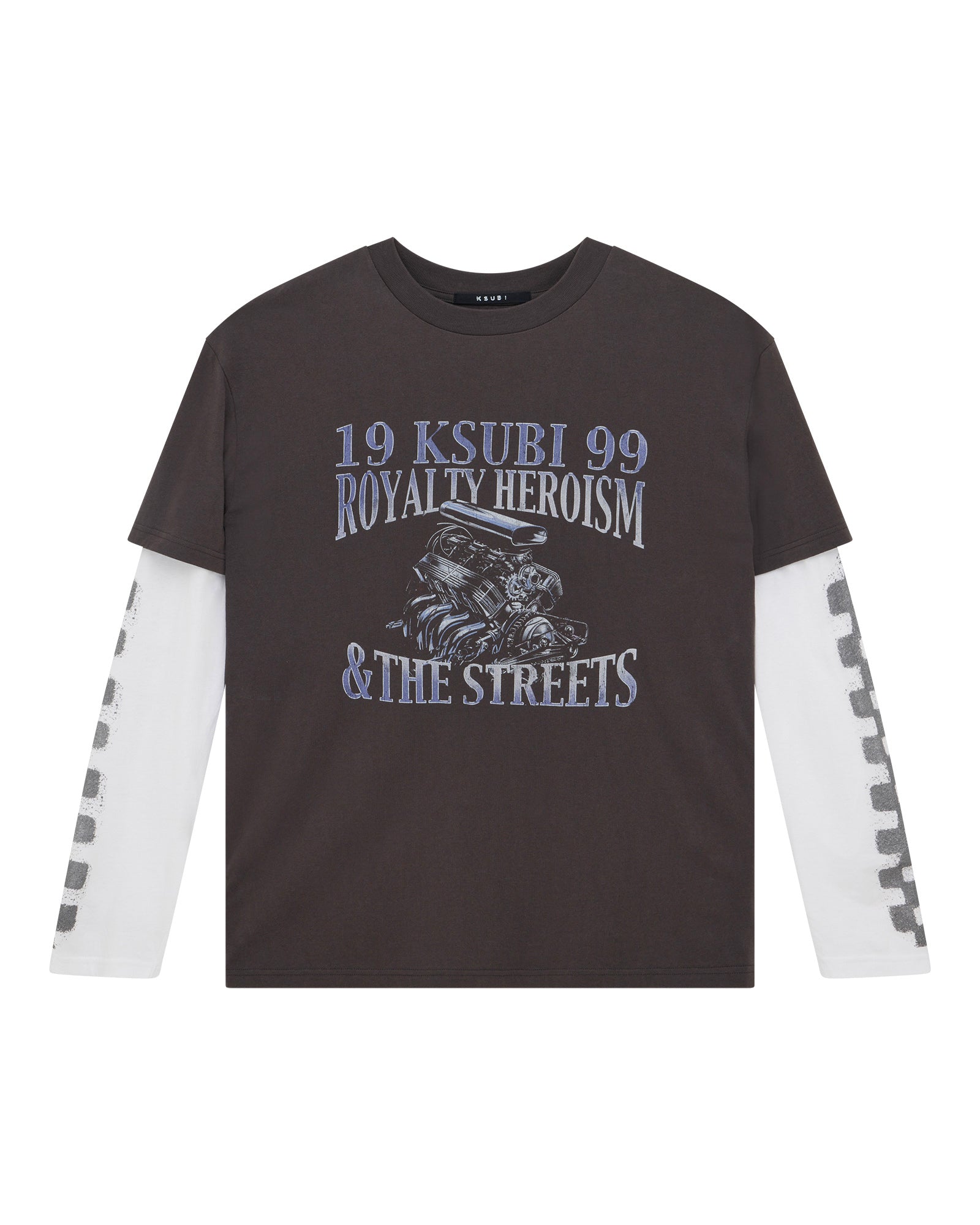 Mens Engine Ls Layer Tee Faded Black Tees - Image 5