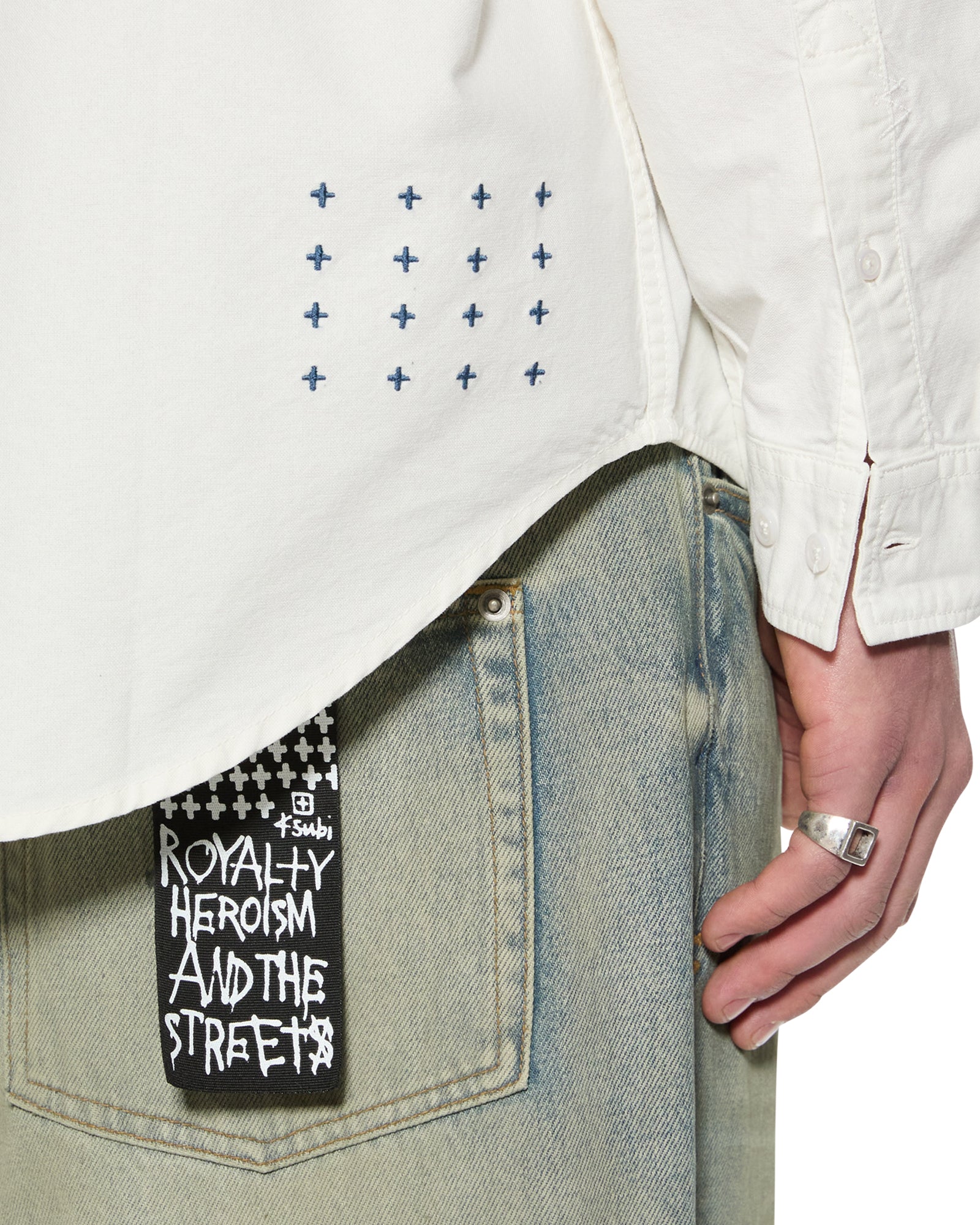 Mens Ksignature Button Down Ls Shirt White Shirts - Image 4