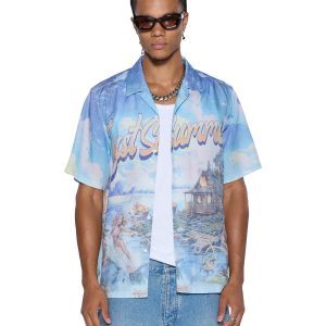 Mens Last Summer Ss Resort Shirt Multi Shirts