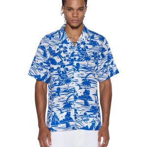 Mens Lagoon Ss Resort Shirt Blue Shirts