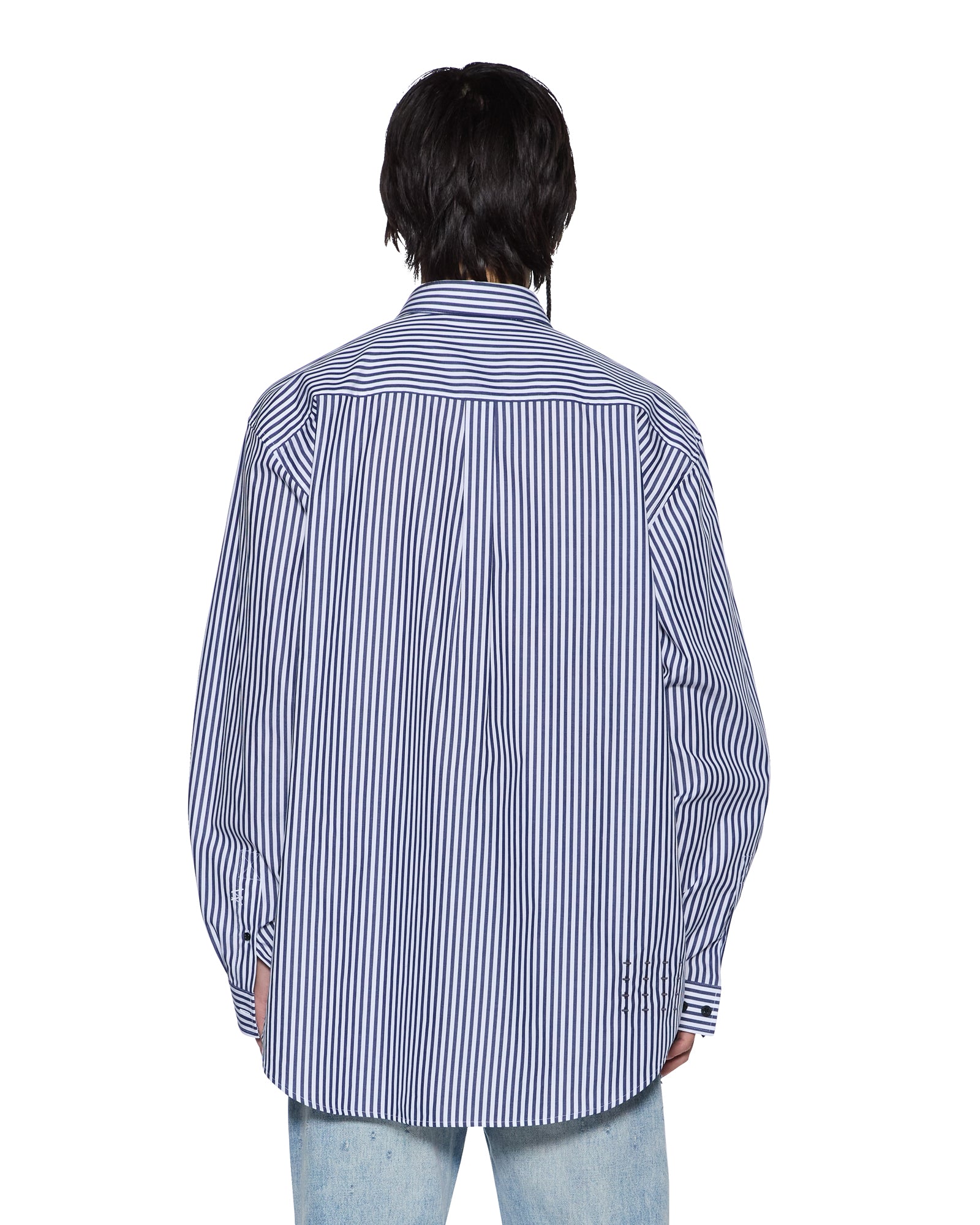Mens Ksignature Ls Shirt White Stripe Shirts - Image 3
