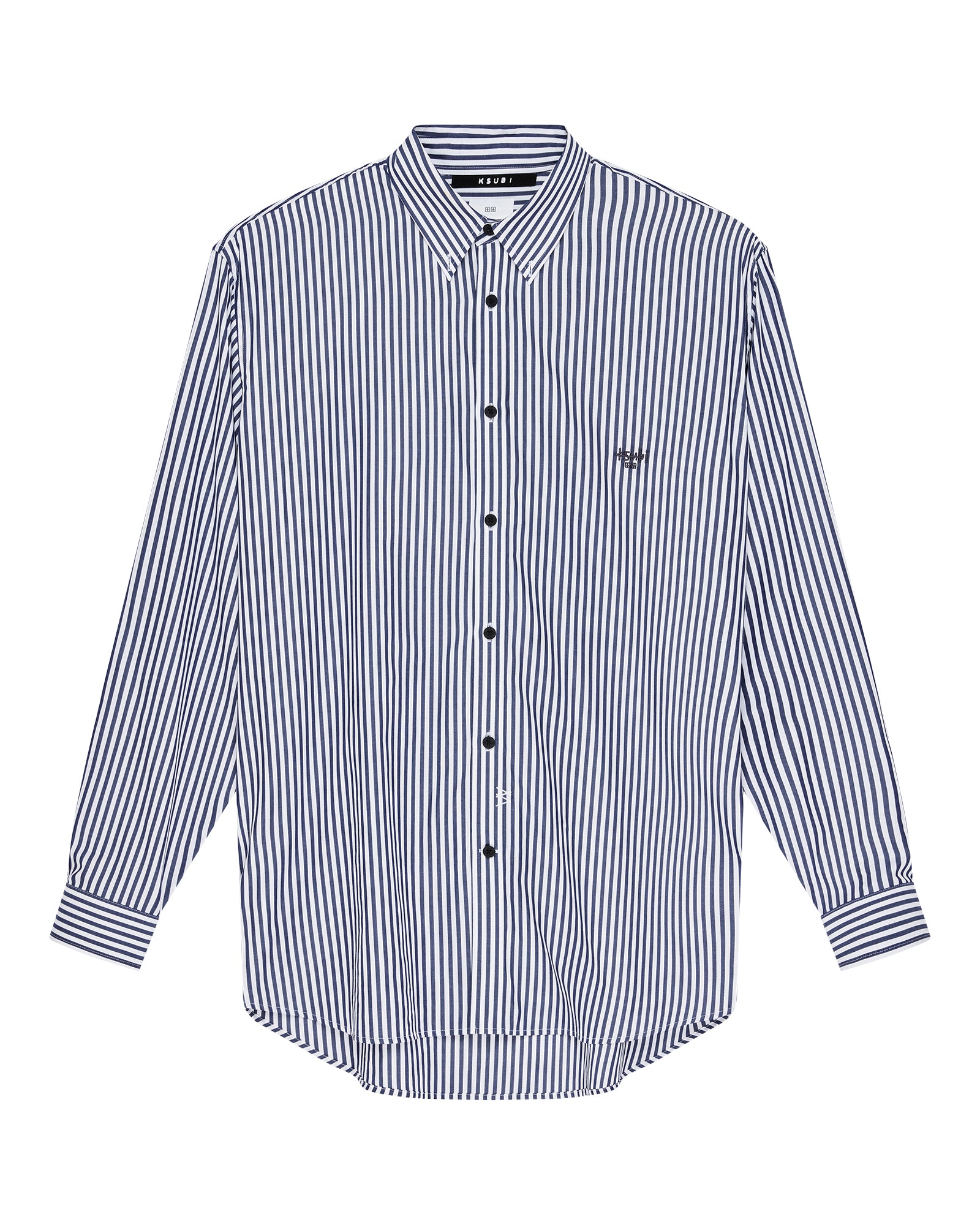 Mens Ksignature Ls Shirt White Stripe Shirts - Image 4