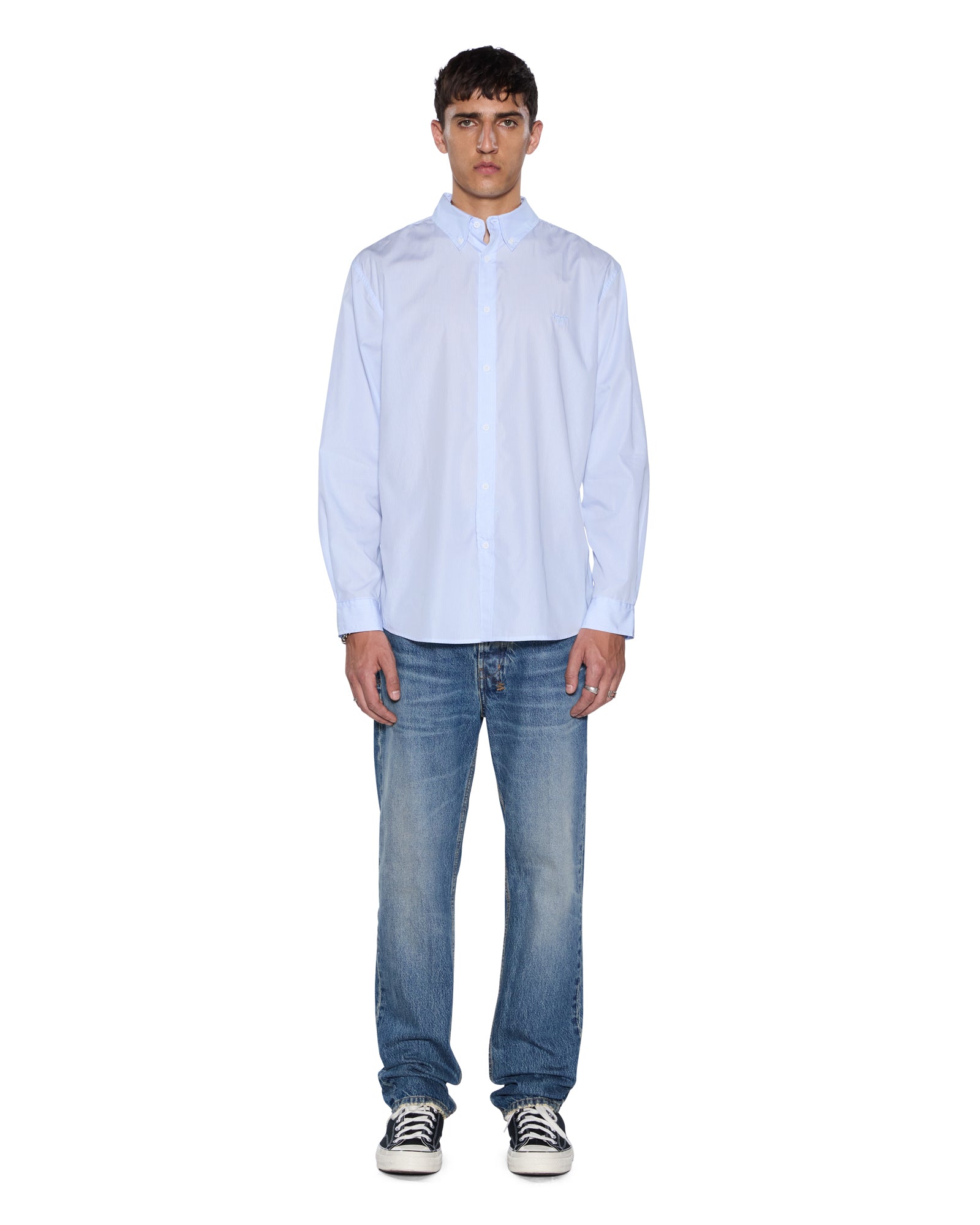 Mens Kade Ls Shirt Pin Blue Shirts - Image 2