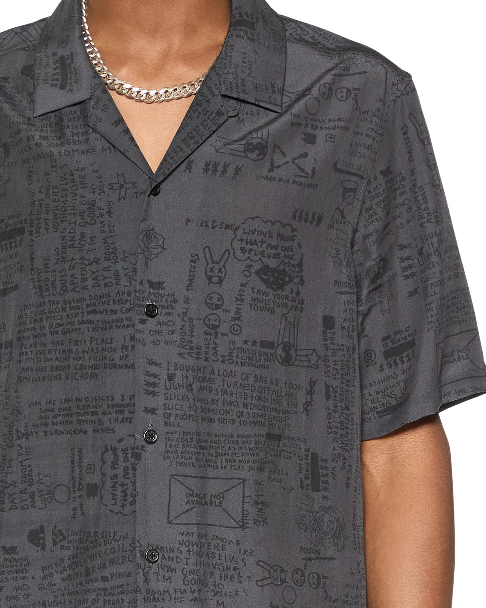 Verses Black Short Sleeve Resort Shirt - Image 3