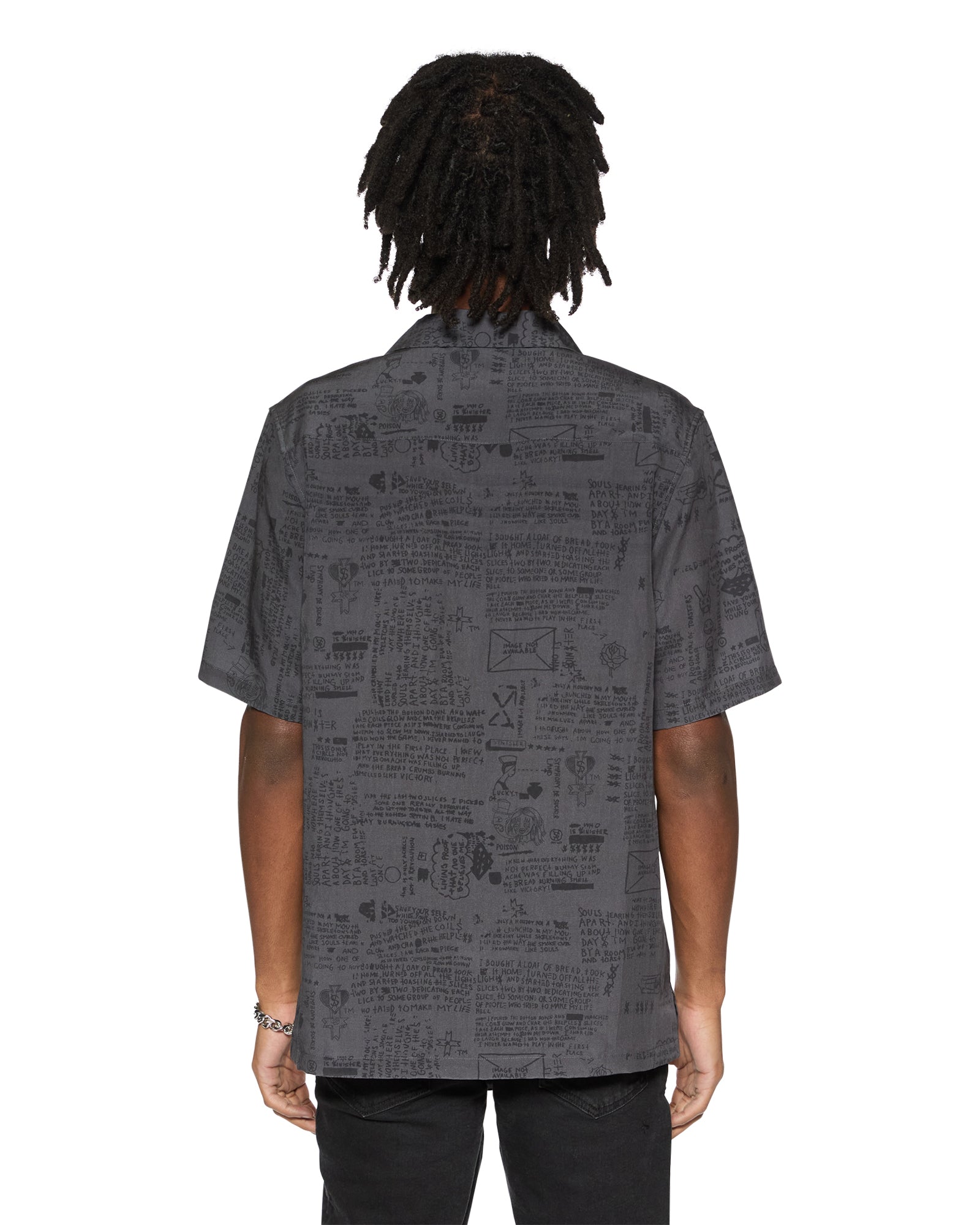 Verses Black Short Sleeve Resort Shirt - Image 5