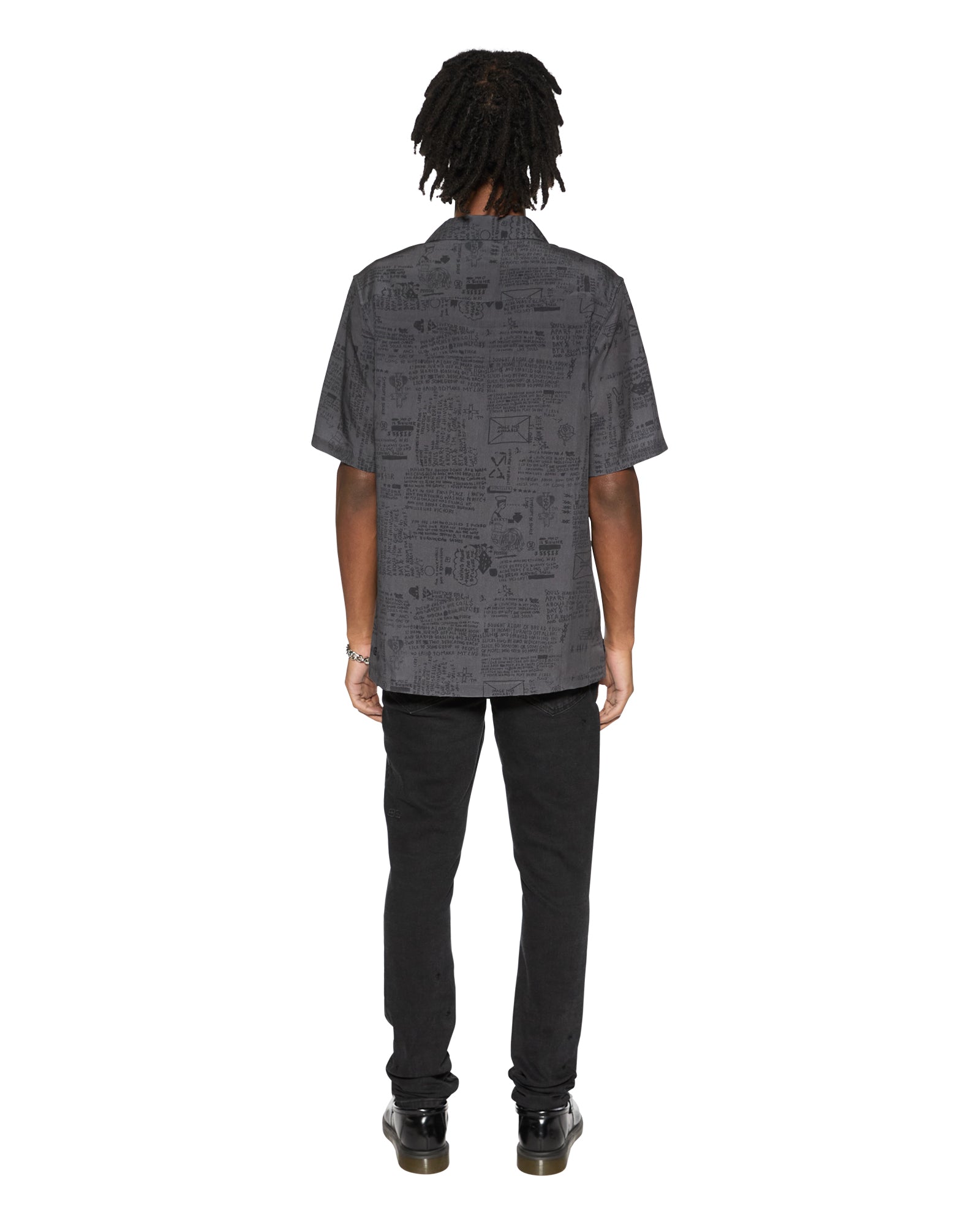 Verses Black Short Sleeve Resort Shirt - Image 6