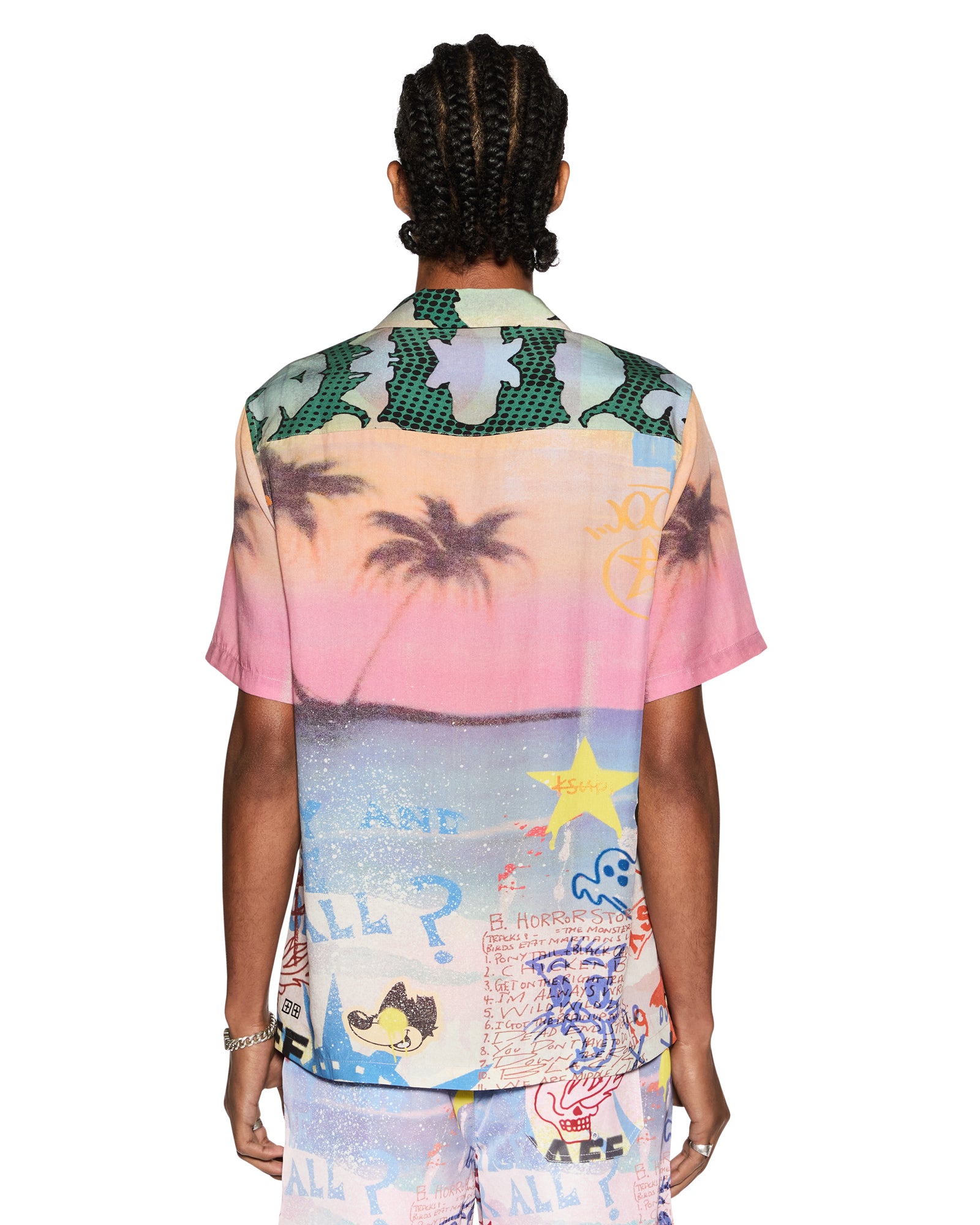Vandals Resort Short Sleeve Shirt Multi Print - Image 3