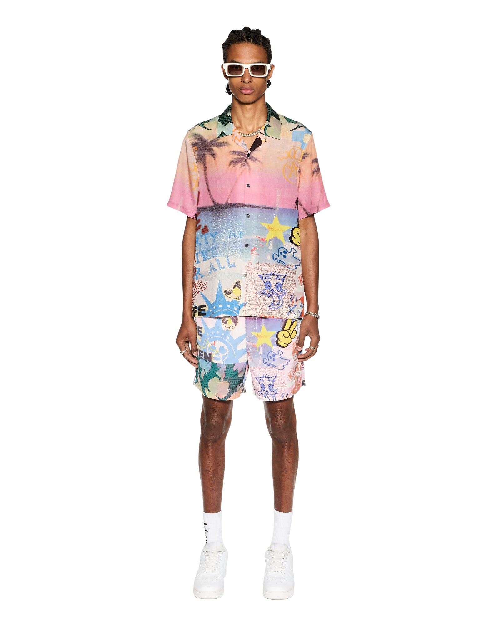 Vandals Resort Short Sleeve Shirt Multi Print - Image 4