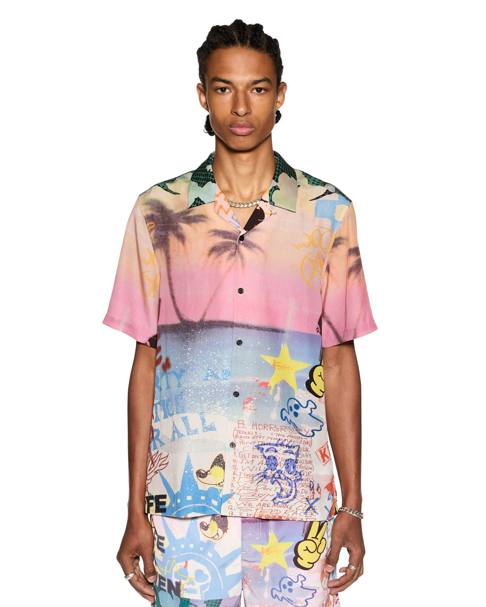 Vandals Resort Short Sleeve Shirt Multi Print - Image 5