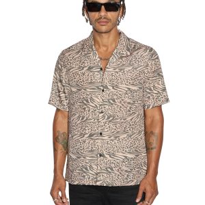 Confused Resort Short Sleeve Mens Shirt - Leopard Print
