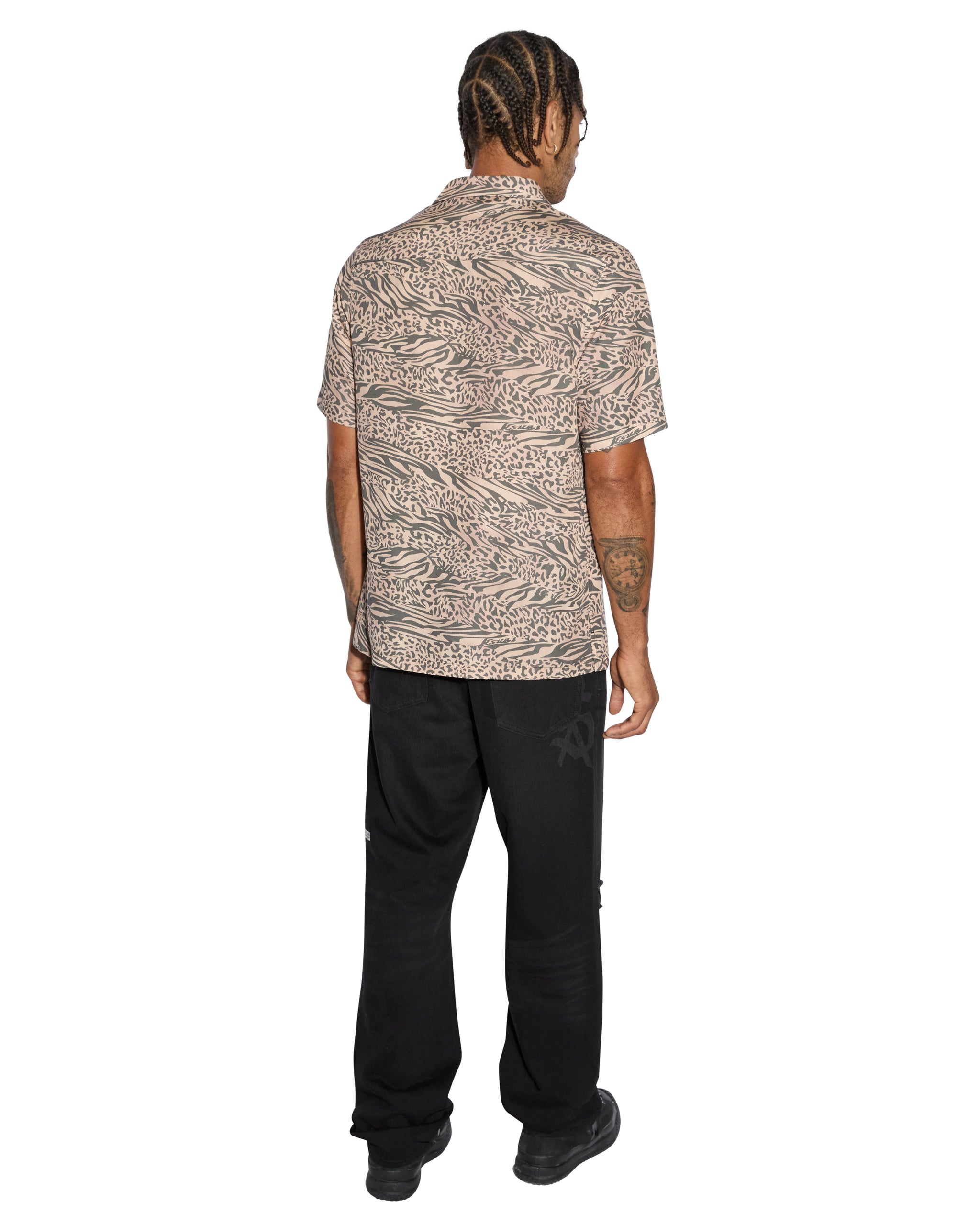 Confused Resort Short Sleeve Mens Shirt - Leopard Print - Image 6
