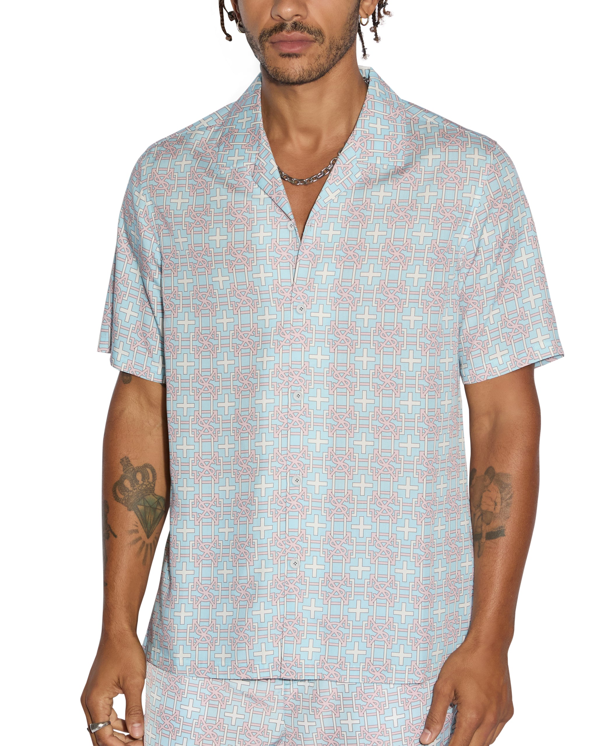 Plus Resort Short Sleeve Mens Shirt - Paradise Print - Image 2