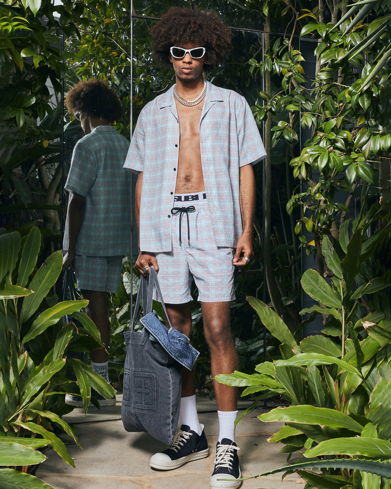 Plus Resort Short Sleeve Mens Shirt - Paradise Print - Image 3