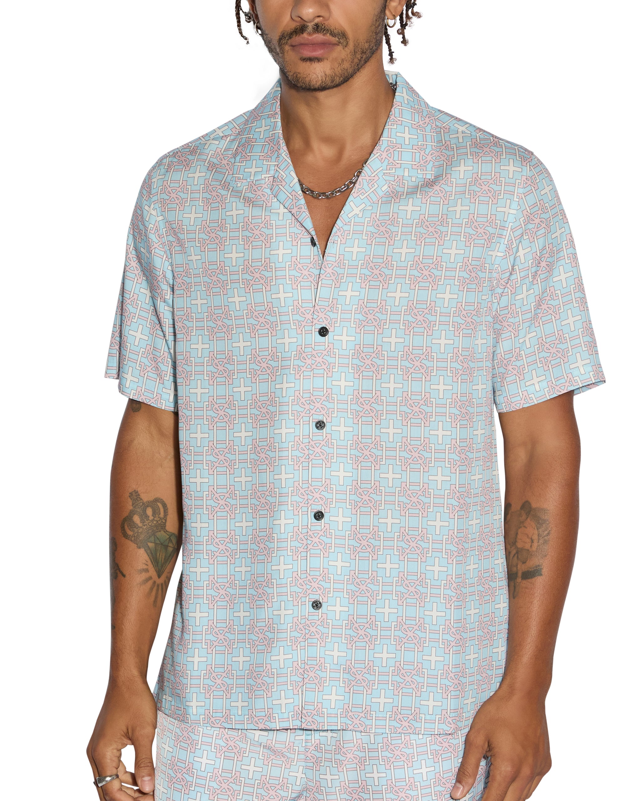 Plus Resort Short Sleeve Mens Shirt - Paradise Print - Image 6