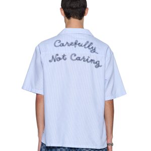Mens Caring Diner Ss Shirt Tru Stripe Shirts