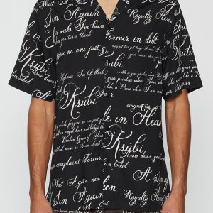 Mens Kursed Resort Ss Shirt Black Shirts