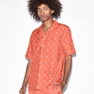 Allstar Resort Short Sleeve Button Up Shirt - Orange