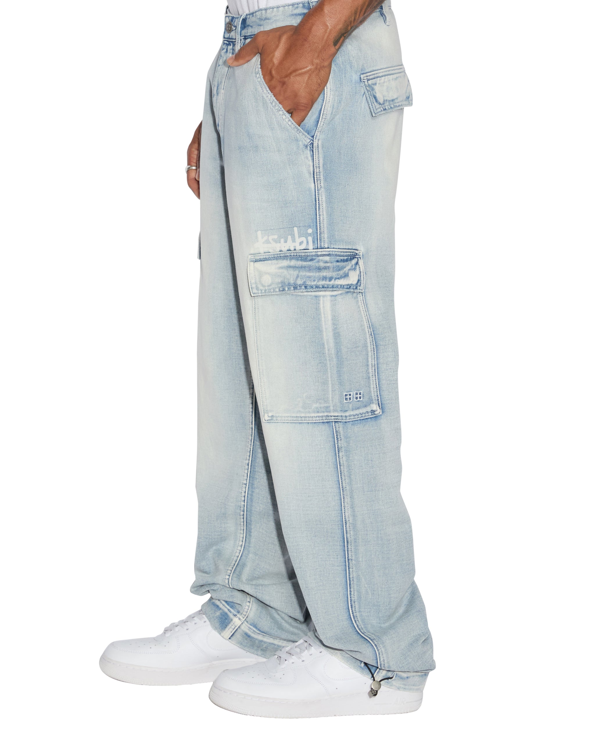 Riot Cargo Pants For Men - Blue Ice - Image 4