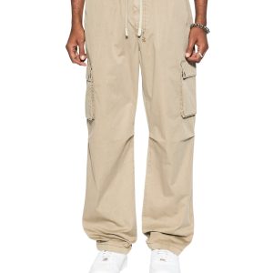 Krush Mid Rise Straight Leg Cargo Pant Fog - Overdyed Khaki